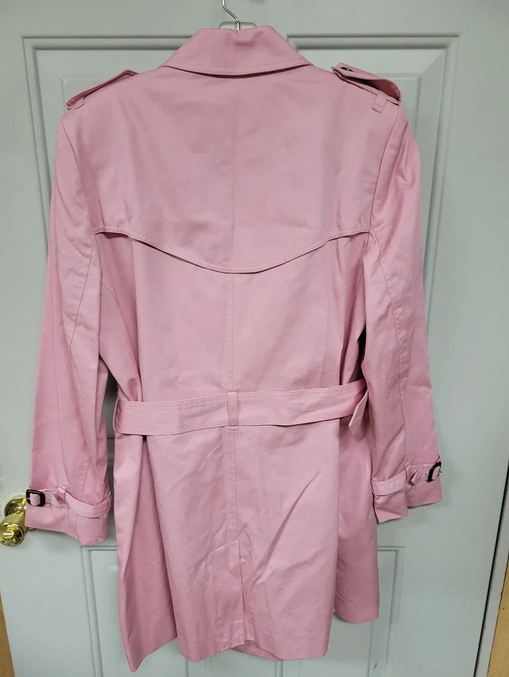 Jones New York Pink Double-Breasted Trench Coat